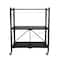 Household Essentials 34" Black Metal 3-Tier Foldable Utility Rack